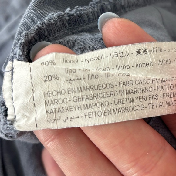 Zara Elastic waist Drawstring Joggers lyocell linen blend sz S - Picture 9 of 11